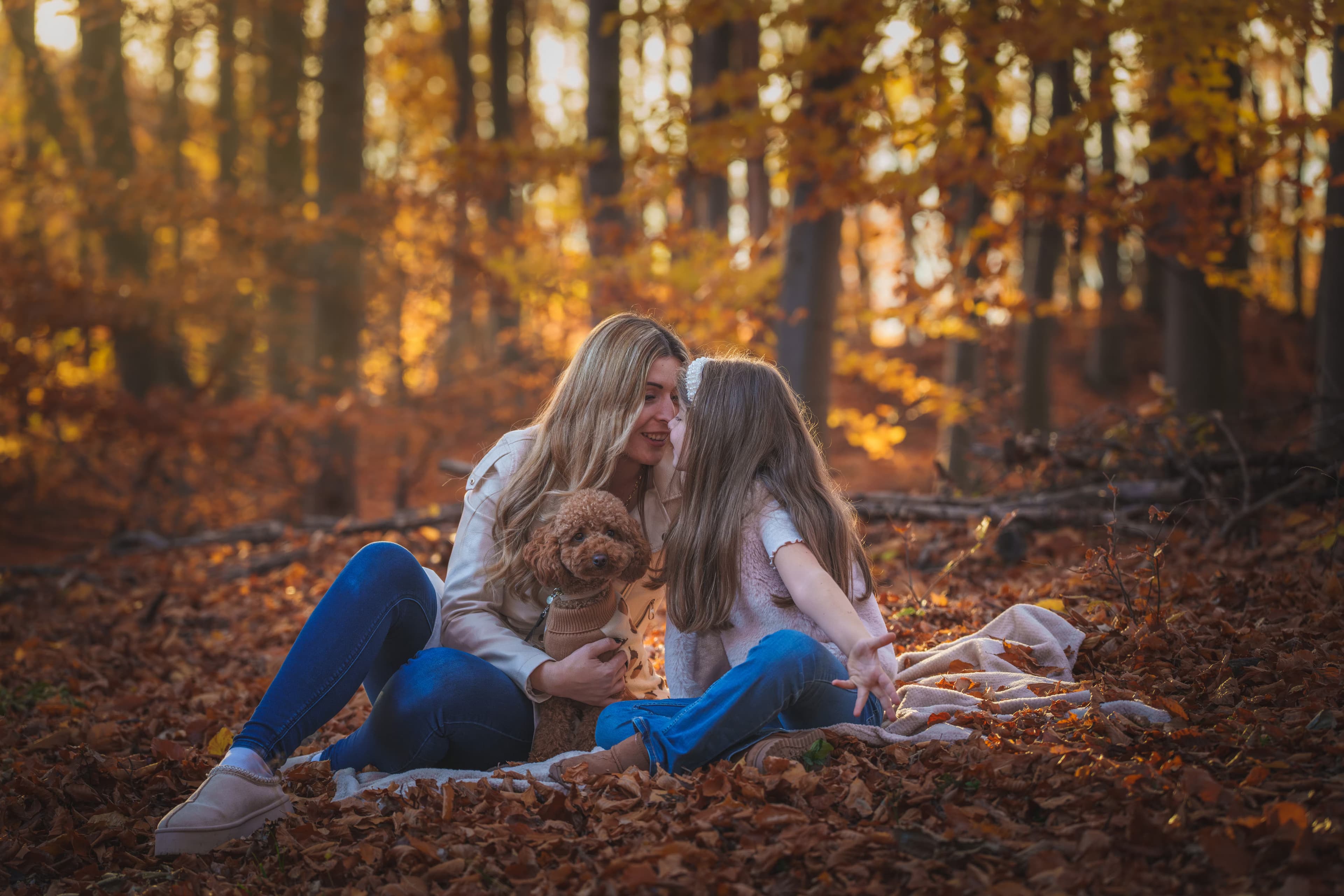 Warm family photography session in a home setting